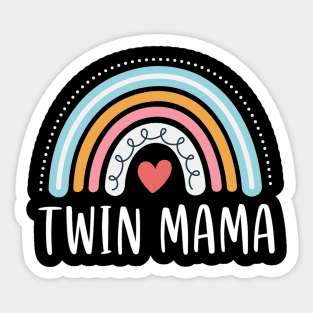 Twin Mama Gifts For Women Funny Mom Of Two Rainbow Sticker